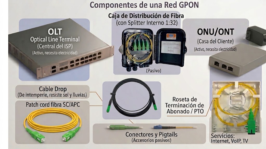 Componentes de una red GPON